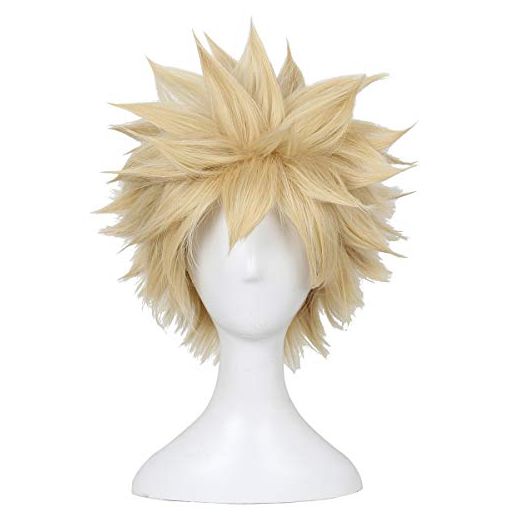 ColorGround Short Afro Fluffy Anime Cosplay Wig (Blonde)