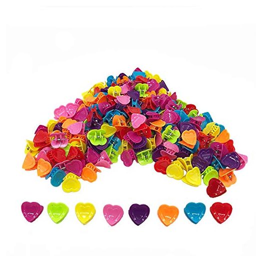 100 Packs Assorted Color Hair Clips, Beautiful Mini heart Hair Clips Hair Accessories for Women and Girls, Random Color