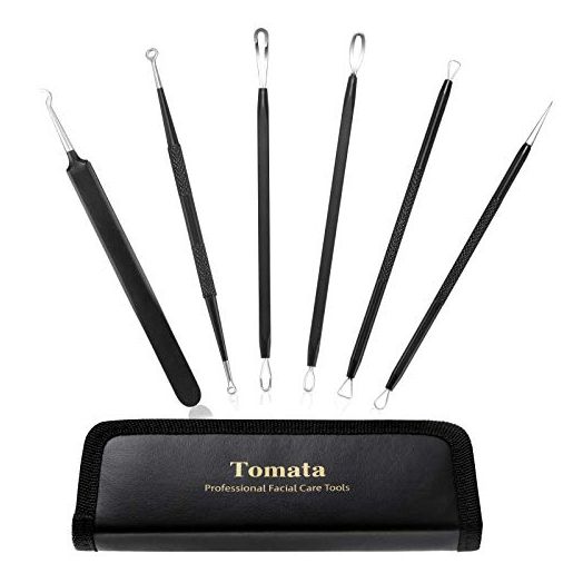 Blackhead Remover Pimple Popper Tool Kit - (6 Piece Kit) - Professional Stainless Pimples Comedone Extractor Removal Tool