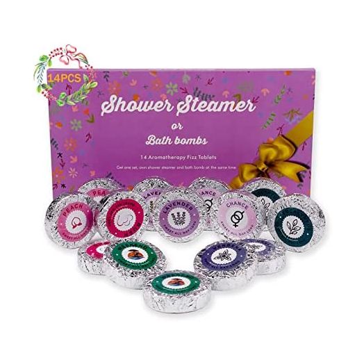 PickMora 14PCS Shower Steamers Aromatherapy with 7 Scents, Shower Bombs with Essential Oils for Relaxation, Body Restore Shower Tablets Gift Sets for Women and Men in Mother's Day, Anniversaries