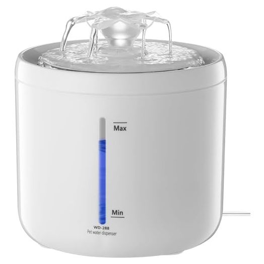 Cat Water Fountain, LBFO Cat Water Dispenser with Smart Pump and 2 Flow Modes,2L/67Oz BPA-Free Automatic Pet Water Fountain with Led Light,Ultra Silent Dog Drinking Fountain for Pets
