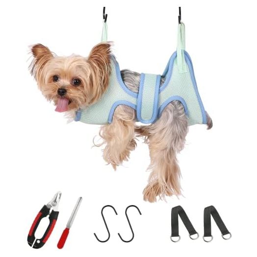 Guzekier Pet Dog Grooming Hammock Harness for Cats & Dogs, Dog Sling for Grooming, Dog Hammock Restraint Bag with Nail Clippers/Trimmer, Nail File, Pet Comb,Ear/Eye Care