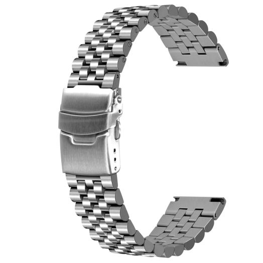 SINAIKE 22mm Super 3D Quick Release Engineer Stainless Steel Watch Bands for Men, 5 Rows Taper Metal Watch Strap Bracelet Double Lock Diver’s Clasp