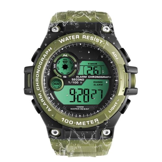 Digital Swimming Diving Watch 10 ATM Waterproof Rugged Watch for Men Boys with Stopwatch, Chronograph, Alarm, Dual Time Zone, 12/24 Hours Format