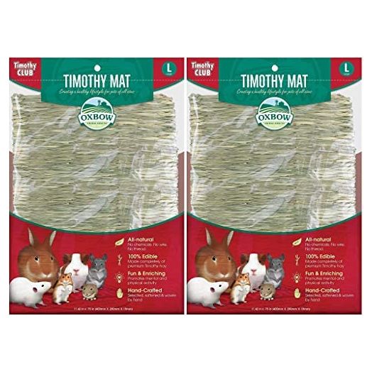 Oxbow Animal Health 2 Pack of Timothy Hay Mats, Large, for Small Pets