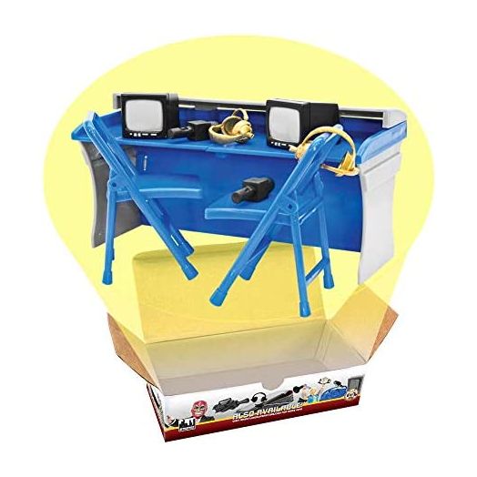 Blue & Gray Commentator Table Playset for Wrestling Action Figures