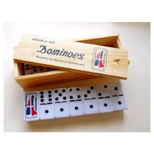 Double Six Dominican Republic Country Flag Engraved Dominoes
