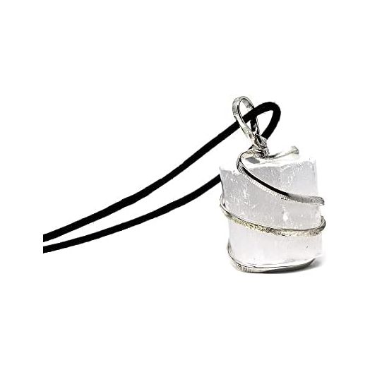AYANA Wellness Raw Selenite Crystal Necklace, Chakra Necklace for Women