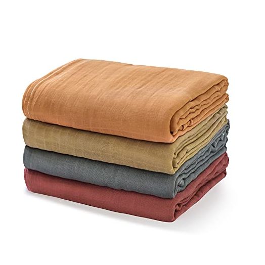 Momcozy Muslin Swaddle Blankets, Soft Silky Baby Blankets for Baby Boys & Girls, 4-Pack Breathable and Skin-Friendly Baby Swaddle, Baby Blankets Unisex, 47 x 47 inches