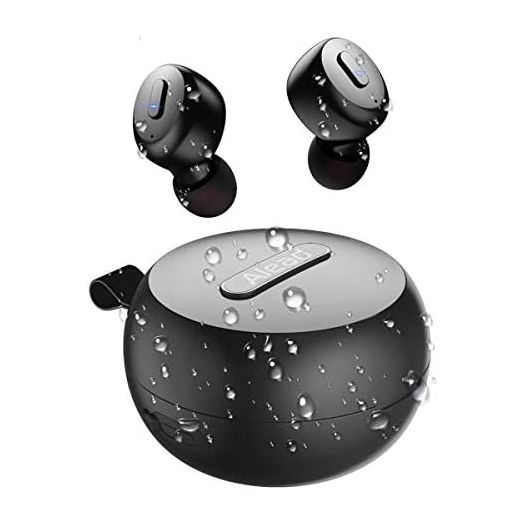 Alead TX8 Bluetooth 5.0 True Wireless Earbuds (TWS) with Wireless Charging case, IP68 Waterproof, HiFi Sound, deep bass, auto Pairing, 5H Playtime, Built-in mic, Bluetooth in-Ear Earbuds for Sports