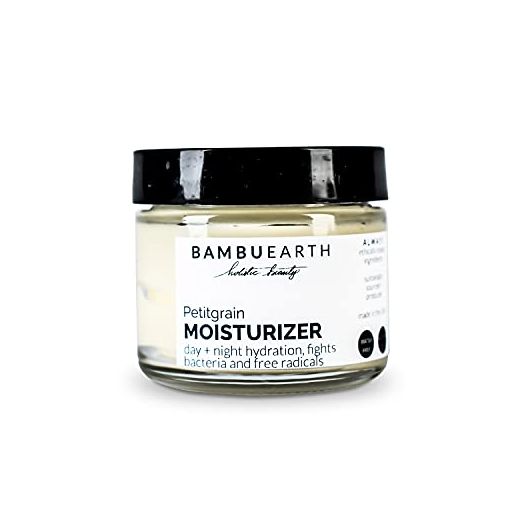 Bambu Earth Petitgrain Moisturizer - Waterless Vegan Moisturizer with Organic Jojoba Oil and Fair-Trade Shea Butter - All Natural Face Moisturizer For Women to Help Hydrate and Balance the Skin
