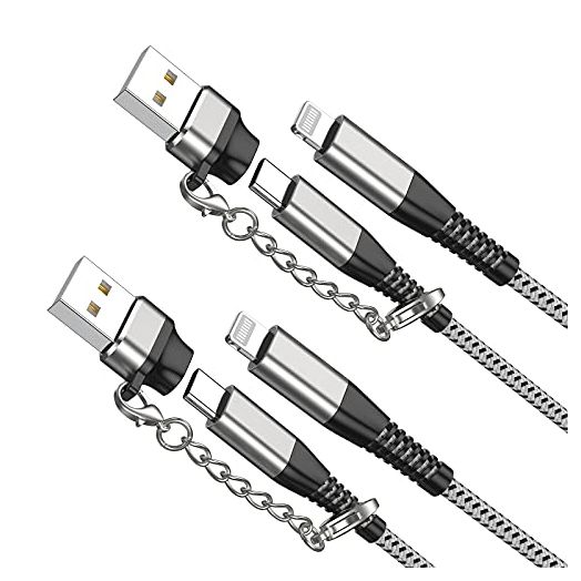 Apple MFI Certified 2Pack iPhone 14/13 Fast Charger USB Type C to Lightning Cable 6ft Long Charging Cord for iPhone 14/13/12 Pro Max/Mini/X/Xs/Xr and USB C Female to USB A Male Adapter with Keychain