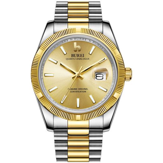 BUREI Men's Wrist Watches,Luxury Stainless Steels Waterproof Watches for men,Gifts for Men