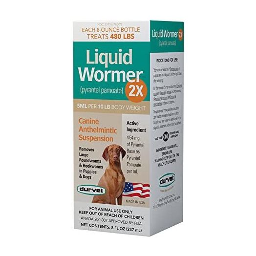 Durvet 2251171 Wormer-Double Strength Liquid Dog