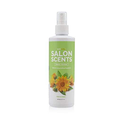 Bark2Basics Salon Scents Pet Grooming Cologne - 8 oz, Natural Professional Groomer Grade Perfume Deodorant for Dogs and Cats, Conditioning Spray, Long Lasting, Deodorizing, Made in The USA (Fresh and Clean)