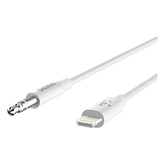 Belkin 3.5mm Audio Cable with Lightning Connector (6Ft Mfi-Certified Lightning to Aux Cable for Iphone 11, Pro, Max, XS, Max, XR, X, 8, Plus and More), White, AV10172bt06-WHT