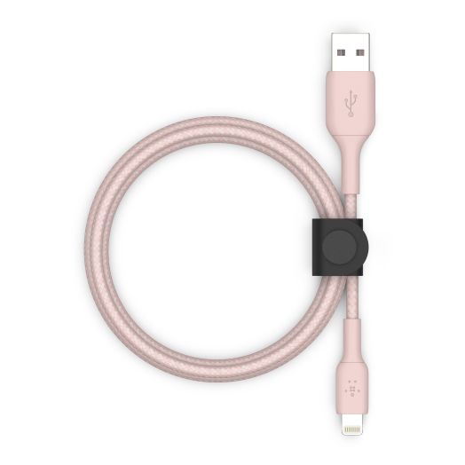 Belkin BOOSTCHARGE USB A Cable with Lightning Connector + Strap, Rose Gold, 5 ft