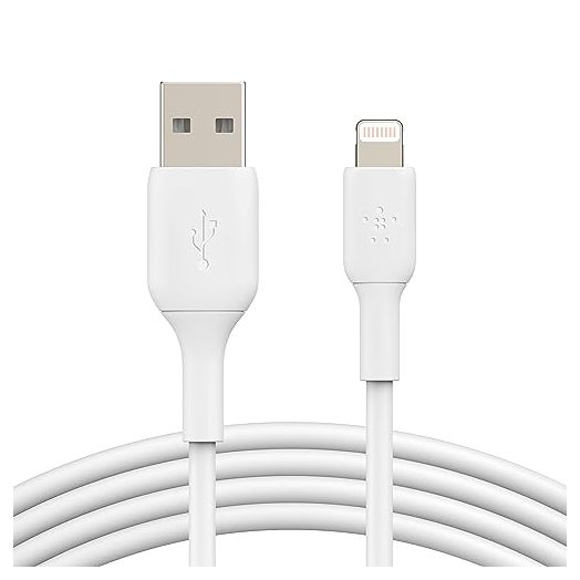Belkin BoostCharge Lightning Cable - 9.8ft/3M - MFi Certified Apple iPhone Charger USB to Lightning Cable - iPhone Cable - iPhone Charger Cord - Apple Charger - USB Phone Charger - White