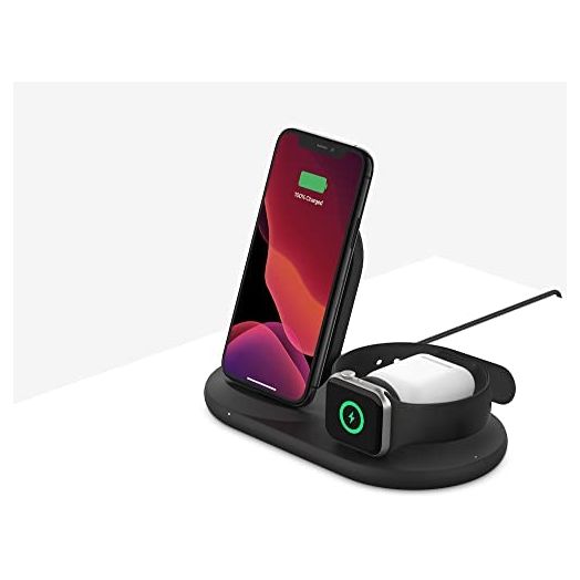 Belkin 3-in-1 Wireless Charger (Wireless Charging Station for iPhone, Apple Watch, AirPods) Wireless Charging Dock, iPhone Charging Dock, Apple Watch Charging Stand
