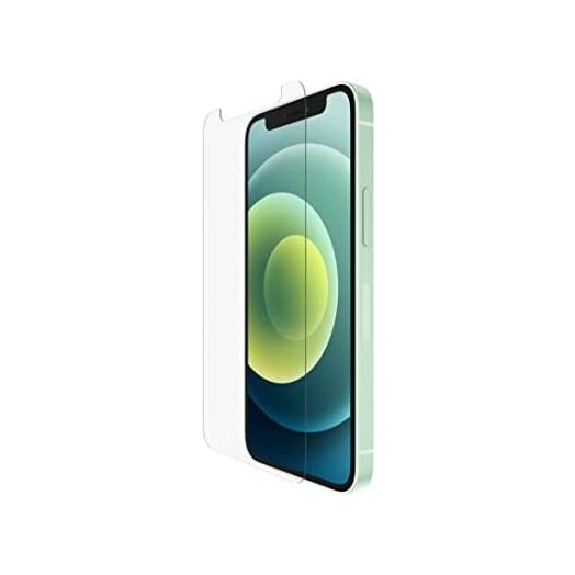 Belkin iPhone 12 Mini Screen Protector UltraGlass Anti-Microbial (Ultimate Protection + Reduces Bacteria on Screen up to 99%), Clear, OVA036zz
