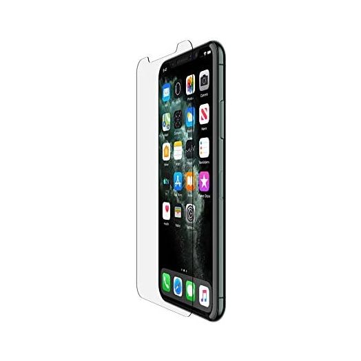 Belkin Screen Protector for Apple iPhone 11 Pro, iPhone XS or iPhone X with Antimicrobial-Treated, Ion Exchange Strengthened and Included Easy Align Tray for Simple, Bubble Free Installation