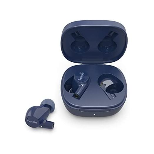 Belkin Wireless Earbuds, SoundForm Rise True Wireless Bluetooth 5.2 Earphones with Wireless Charging IPX5 Sweat and Water Resistant with Deep Bass for iPhone, Galaxy, Pixel and More - Blue