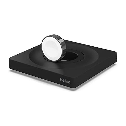 Belkin Apple Watch Fast Charger, Wireless Fast Charging Travel Pad with Nightstand Mode, Minimalist Design and Included USB Type C Cable for Apple Watch Series 7, Series 6, Series 5, Series 4 and More