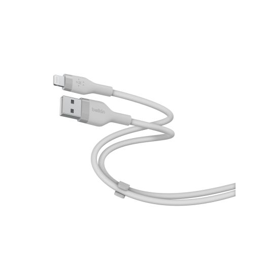Belkin BOOST?CHARGE™ Flex Silicone USB Type A to Lightning Cable, Silver 5 ft