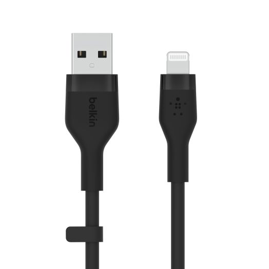 Belkin BOOST?CHARGE™ Flex Silicone USB Type A to Lightning Cable, Black 10 ft