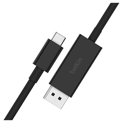 Belkin USB Type C to DisplayPort 1.4 Cable 6.6ft/2m, 32.4Gbps, 8K@60Hz or 4K@144HZ, with HBR3, DSC, HDCP 2.2, DP Alt Mode, Backwards Compatible, Works with Windows, MacOS, iPadOS, Android, and More