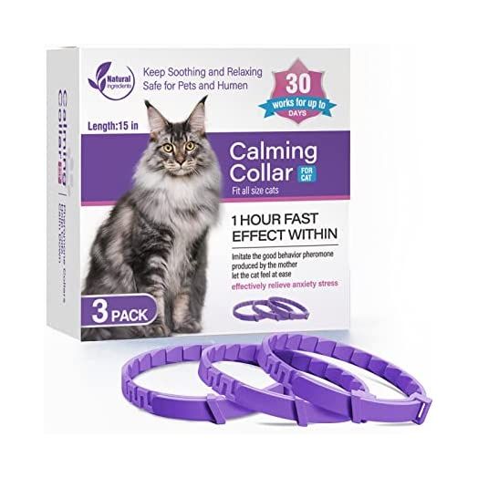 3 Pack Calming Collar for Cats and Kittens Pheromone Collar Efficient Relieve Reduce Anxiety Stress Pheromones Calm Relaxing Comfortable Breakaway Collars Adjustable for Small, Medium Large Cat