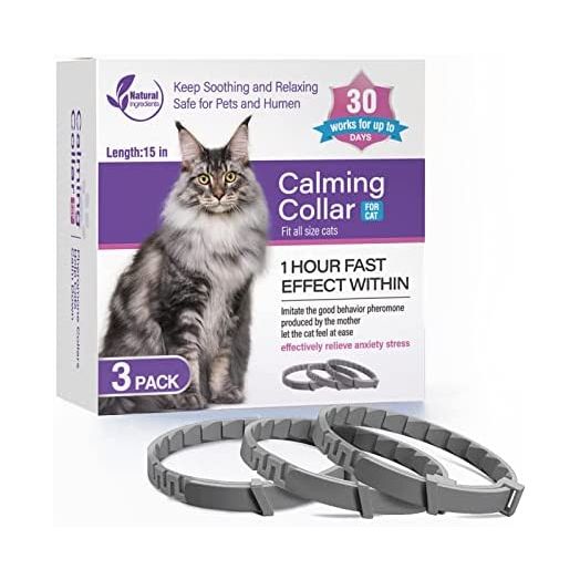 3 Pack Calming Collar for Cats and Kittens Pheromone Collar Efficient Relieve Reduce Anxiety Stress Pheromones Calm Relaxing Comfortable Breakaway Collars Adjustable for Small, Medium Large Cat