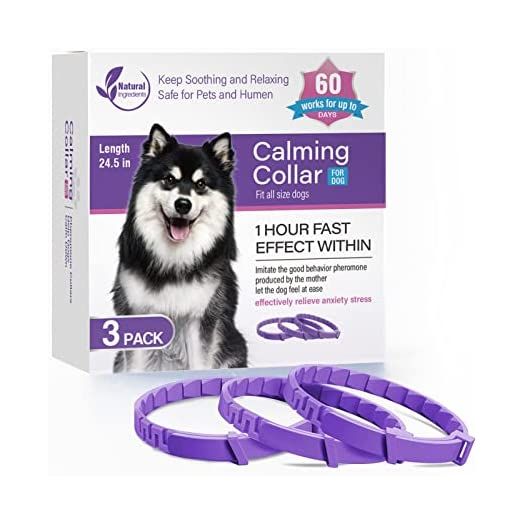 Dogs Pheromones Calming Collar 3 Packs Lasts 60 Days Relieve Reduce Anxiety or Stress 25 Inches Adjustable Relaxing Comfortable Collar Breakaway Design for All Small Medium and Large Dog