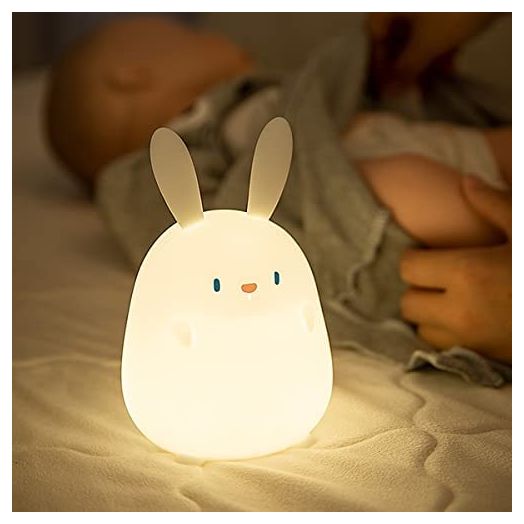 LEDHOLYT Kids Night Light Sweet Rabbit,Silicone Nursery Lamp for Baby and Toddler,Animal Night Light for Boys and Girls,Squishy Night Light for Bedroom,Cute Night Light for Kids Room (Rabbit)