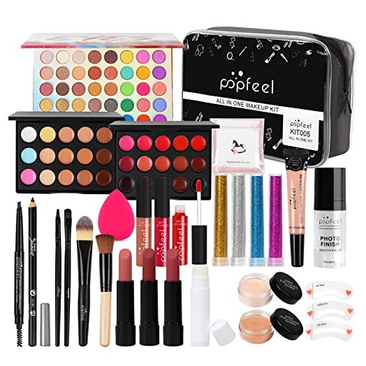 Fenshine All In One Makeup Kit, Makeup Kit for Women Full Kit, Makeup Gift Set for Women Beginners, Makeup Essential Starter Bundle Include Eyeshadow Palette Lipstick Eyebrow Pencil Brush Set