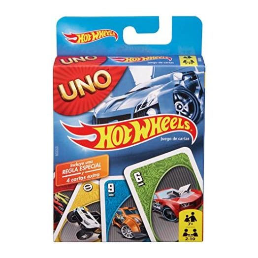 UNO Matching Card Game Featuring 112 Cards with Hot Wheels Graphics, Game Night, Kids