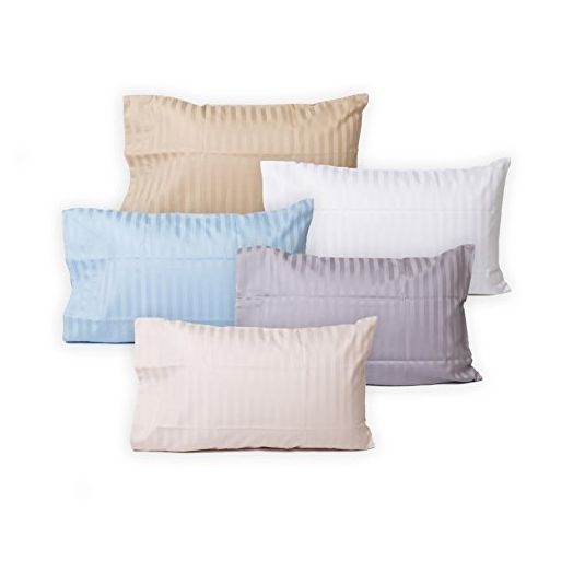 Toddler Travel Pillowcase 100% Softest Cotton Sateen Weave 500 TC Pillowcase This Baby Pillow Case Fits 12"x16", 13"x18", 14"x19" Pillows Great Pillowcases Honey Taupe Stripe