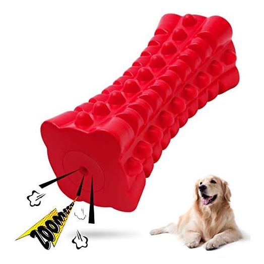 VANFINE Tough Squeaky Dog Toys for Aggressive Chewers - Dog Chew Toys for Aggressive Chewers Large Breed Stick - Durable Dog Toys for Aggressive Chewers Non-Toxic Natural Rubber Beef Flavor (Red)