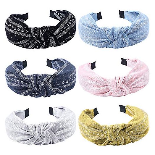 Headbands Women Hair Head Bands - Accessories Cute Boho Beauty Fashion Hairbands Girls Cross Vintage Head Hair Bands Knotted Wide Band For Workout GYM Yoga Running 6 pcs
