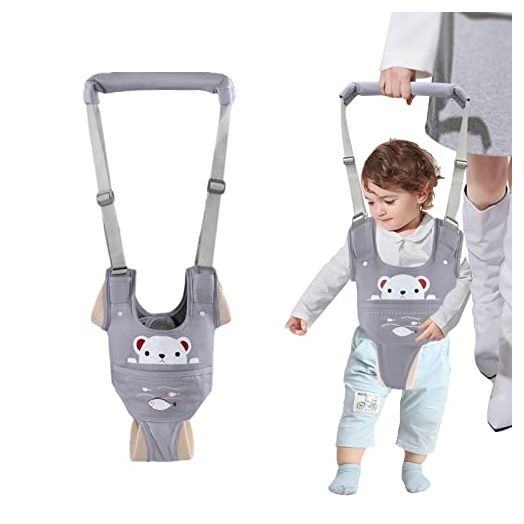 Huifen Baby Walking Harness, Adjustable Baby Walking Assistant with Detachable Crotch Learning Walk Support Assist Handheld Kids Walker Helper for Baby Learn to Walk (9-24 Month)(Grey)