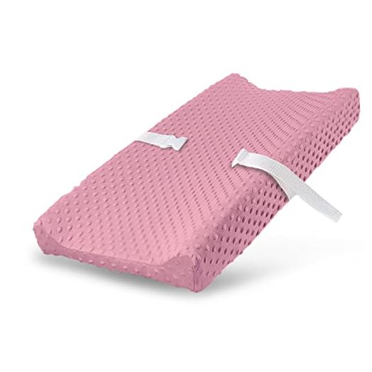Changing Pad Cover, Ultra Soft Minky Dots Plush Changing Table Covers Breathable Mink Changing Table Sheets Cover Wipeable Changing Pad Covers for Infants Newborn Baby Girl Boy (Candy Pink)