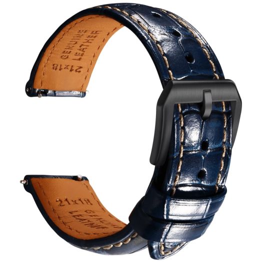 REZERO Leather Watch Band Quick Release Watch Strap, Luxury Italian Replacement Leather Watch Bands Embossed Alligator Grain-19mm 20mm 21mm 22mm