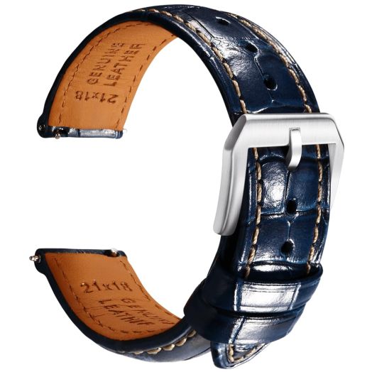 REZERO Leather Watch Band Quick Release Watch Strap, Luxury Italian Replacement Leather Watch Bands Embossed Alligator Grain-19mm 20mm 21mm 22mm