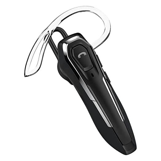 Bluetooth Headset, Noise Cancelling with 2 Microphones, 30 Hours Talk Time, Announce Caller ID, Hands Free Bluetooth Wireless Earpiece for Cell Phones/Laptop/PC