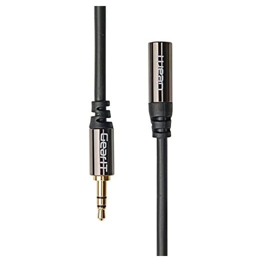 50ft 3.5mm Extension Cable, GearIT Pro Series Preminun Gold Plated 50 Feet 3.5mm Auxiliary Audio Stereo Extension Male to Female Cable, Black