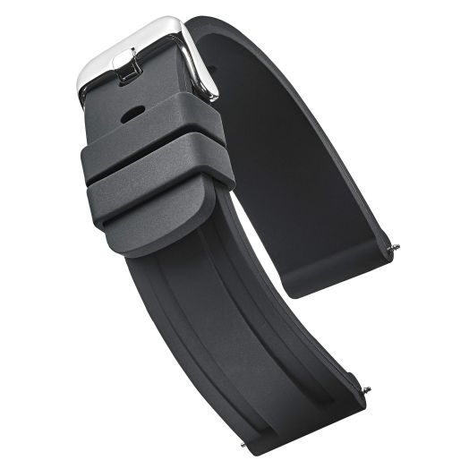 STUNNING SELECTION ALPINE Silicone sporty heavy duty watch band - Black - 26 mm