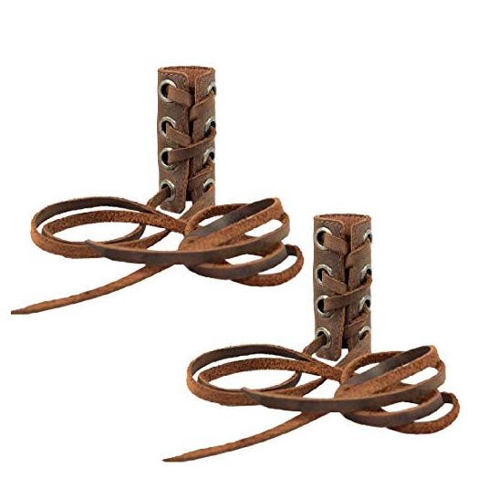 Hide & Drink, Leather Hair Ties (2 Pack) / Ponytail / Braid Holder / Wraps / Long Hair Accessories, Handmade Includes 101 Year Warranty :: Bourbon Brown