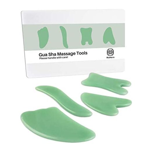 MoHern Gua Sha Massage Tools, 4 Pcs Gua Sha Tools of Multi-Shapes, Guasha Scraping Massage Tools for Face