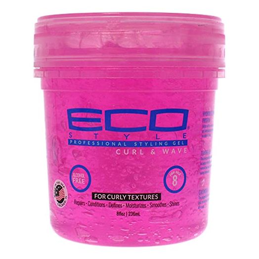 Ecoco Eco Style Hair Gel - Curl And Wave - Anti-Itch, Alcohol-Free Formula - Perfect Hold For Angled Or Tapered Sides - Ideal For Wavy Hair - No Flakes - Not Animal Tested - Moisturizes - 8 Oz