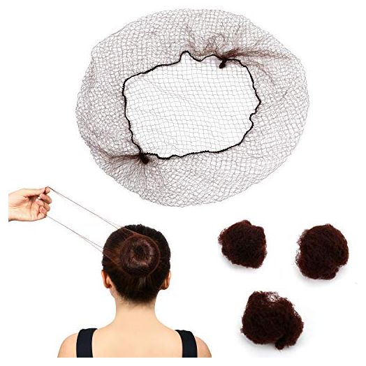 120 Pieces Hair Nets Invisible Elastic Edge Mesh 22 Inch Brown Nylon Invisible Hairnet for Women, Girls, Hair Bun Making, Ballet Dancer